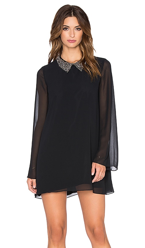BCBGeneration Embellished Collar Mini Dress in Black | REVOLVE