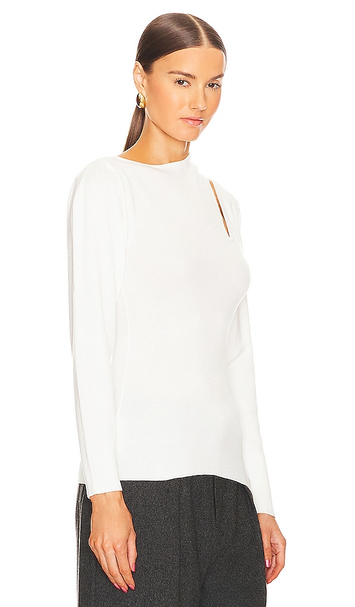 Shop Bcbgeneration Cutout Sweater In Marshmallow