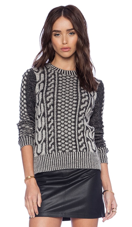 Plaited Faux Cable Sweater