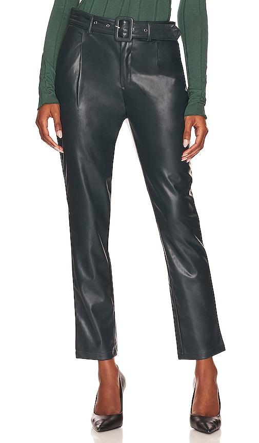 BCBGeneration Belted Faux Leather Pant in Emerald REVOLVE