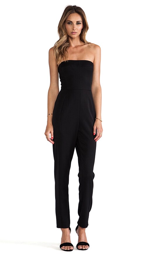 Black Halo Iris Strapless Jumpsuit in Black | REVOLVE