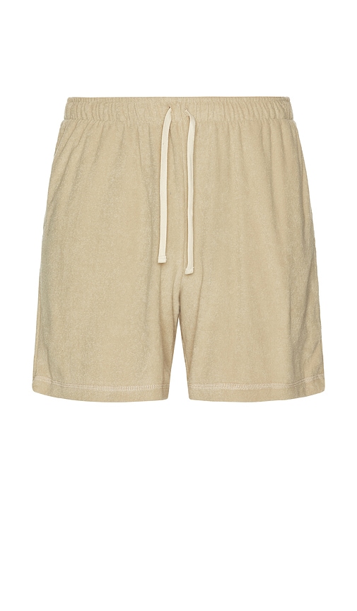 Sand Terry Tour Shorts in Beige. - size XL/1X (also in L, M, S)