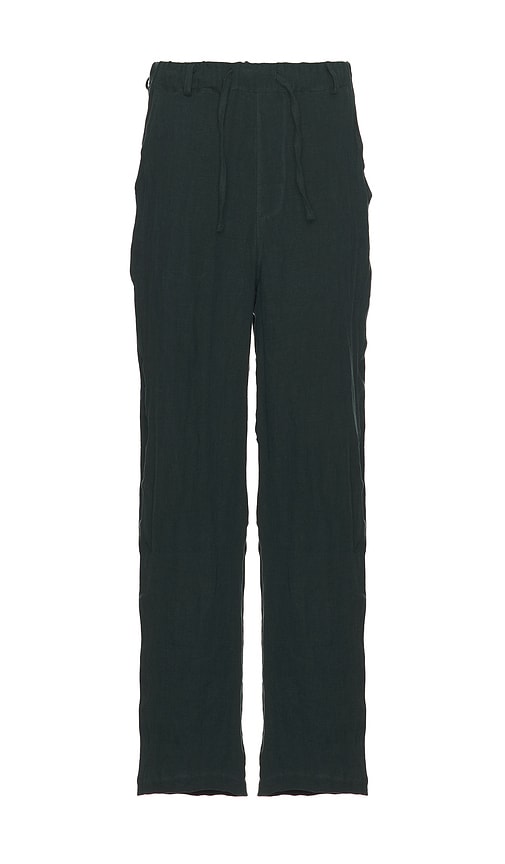 Shop Bather Tiber Linen Leisure Pant In 그린