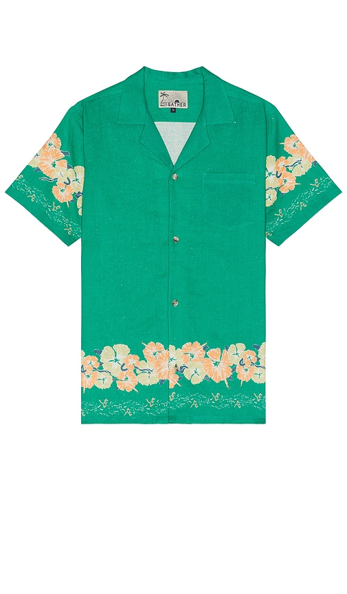 Bather Ornate Bloom Camp Shirt In 绿色