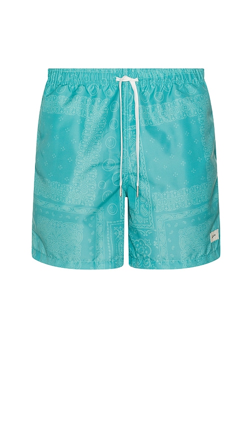 Tonal Bandana Swim Trunks in Teal. - size XL/1X (also in L, M, S)