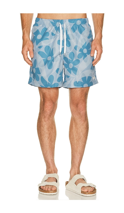 Bather Grotto Daisy Trip Swim Trunk In Blue