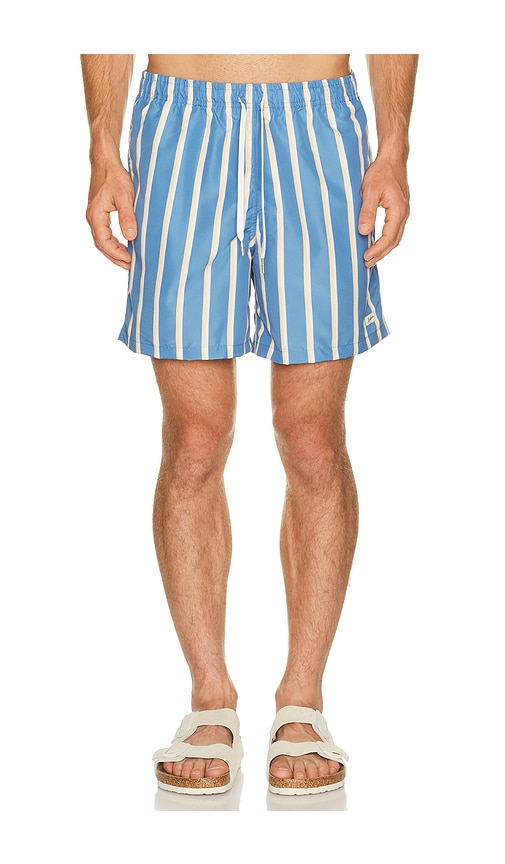 Bather Fine Stripe Swim Trunk In Blue