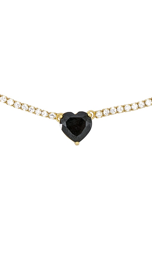 Shop Bonbonwhims Heart Gumdrop Tennis Necklace In Metallic Gold