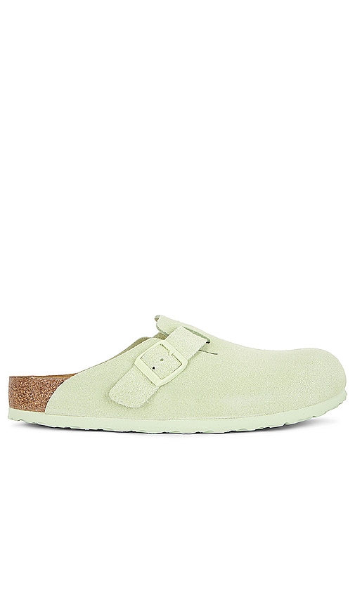 Shop Birkenstock Boston Soft Footbed In 褪色酸橙色