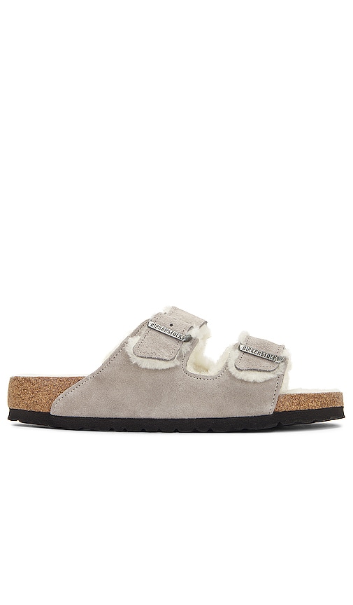 stone coin birkenstock shearling