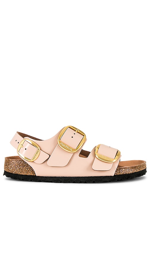 BIRKENSTOCK Milano Big Buckle High Shine Sandal in Nude