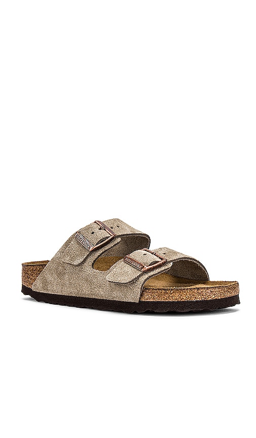 BIRKENSTOCK Arizona Soft Footbed Sandal in Taupe | REVOLVE