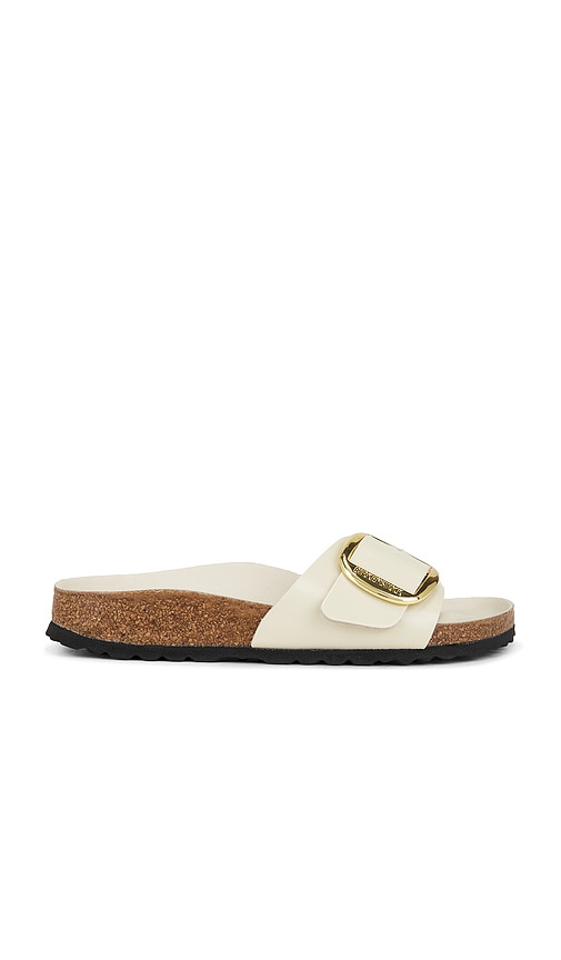 <DEPRECATED> BIRKENSTOCK Madrid High Shine Big Buckle Sandal in Ecru