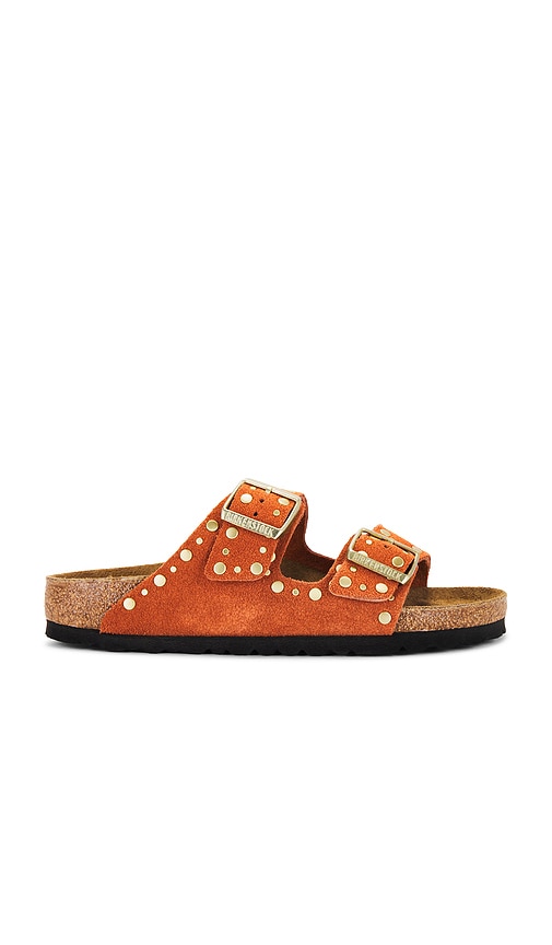 BIRKENSTOCK Arizona Rivets Sandal in Dark Rust