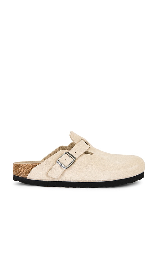 BIRKENSTOCK Boston Soft Footbed Clog in Oyster Suede Tonal | REVOLVE
