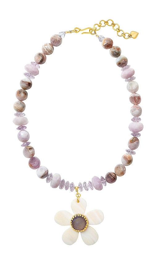Brinker + Eliza Lilac Haze Necklace in Purple.