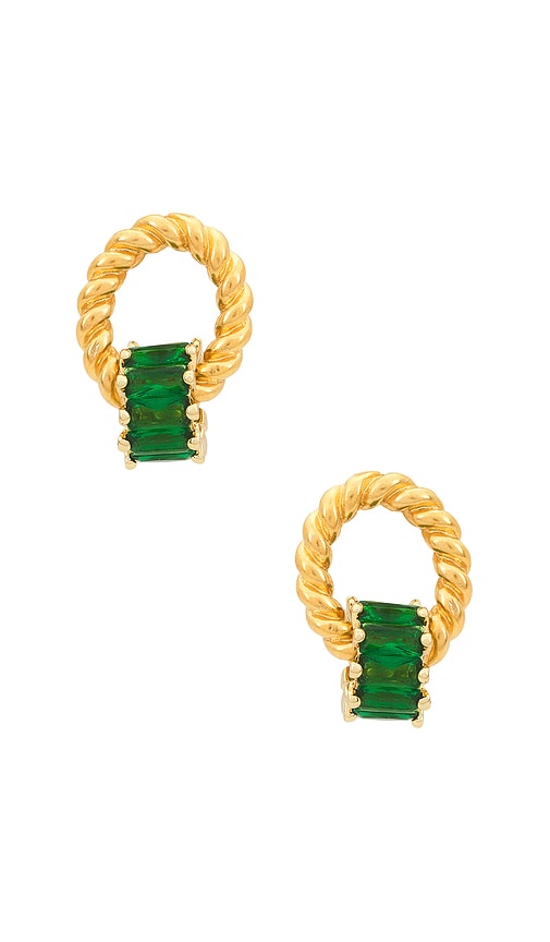 Shop Brinker & Eliza Promise Earrings In 草绿