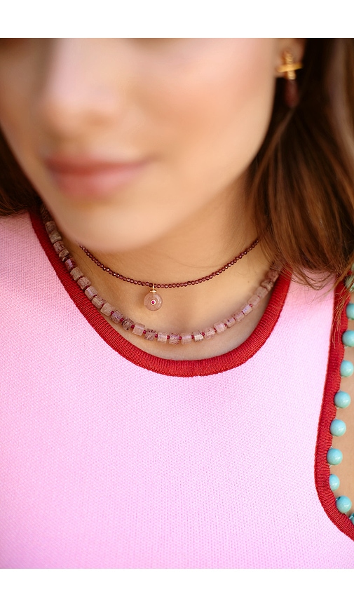  Brinker + Eliza Halskette Mit Perlen Doe In Pink. 