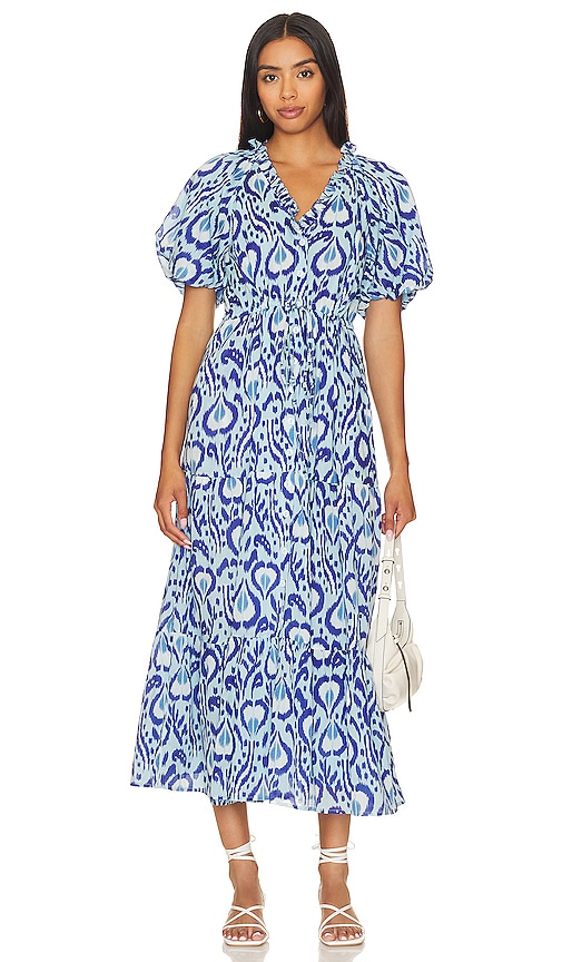 Banjanan Poppy Midi Dress in Bosphorus