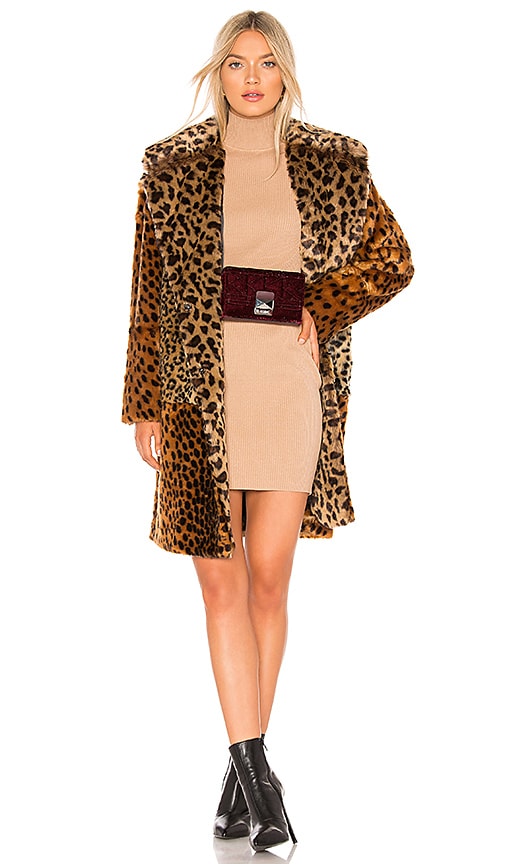 BLANKNYC Patchwork Faux Fur Coat in 