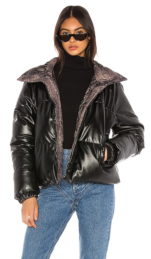 BLANKNYC Vegan Leather Reversible Puffer in Between The Line | REVOLVE