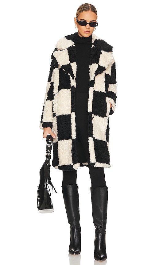 BLANKNYC Colorblock Faux Fur Jacket in Bold Move