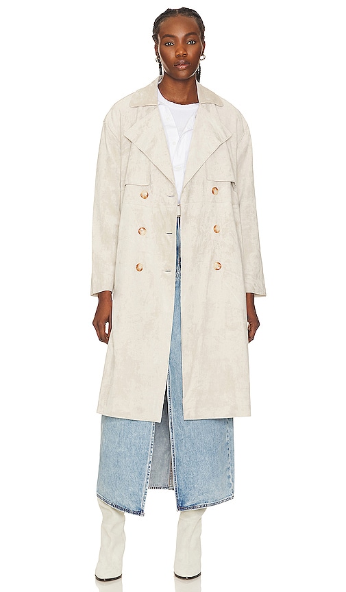 Blanknyc Suede Coat In Iced Chai