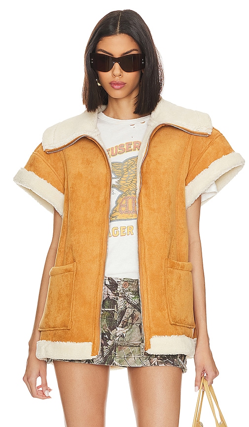 BLANKNYC Faux Fur Vest in Biscotti