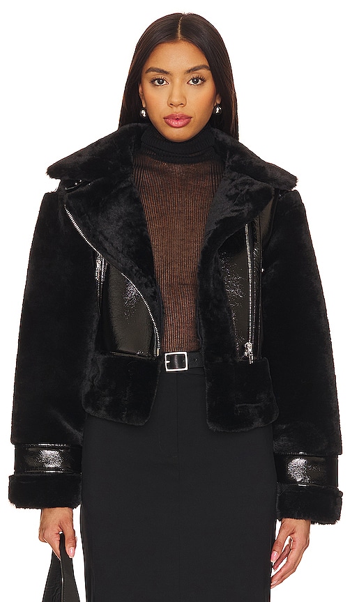 BLANKNYC Faux Fur Jacket in Black