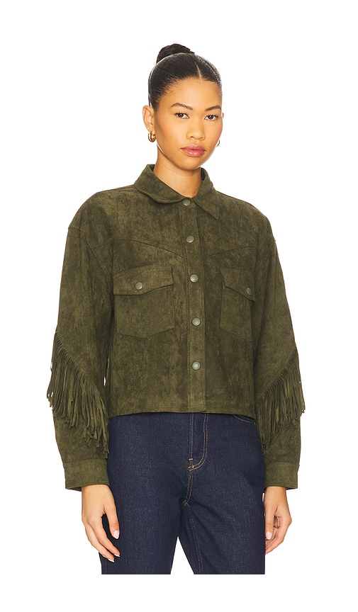 Blanknyc Faux Suede Fringe Jacket In Multi