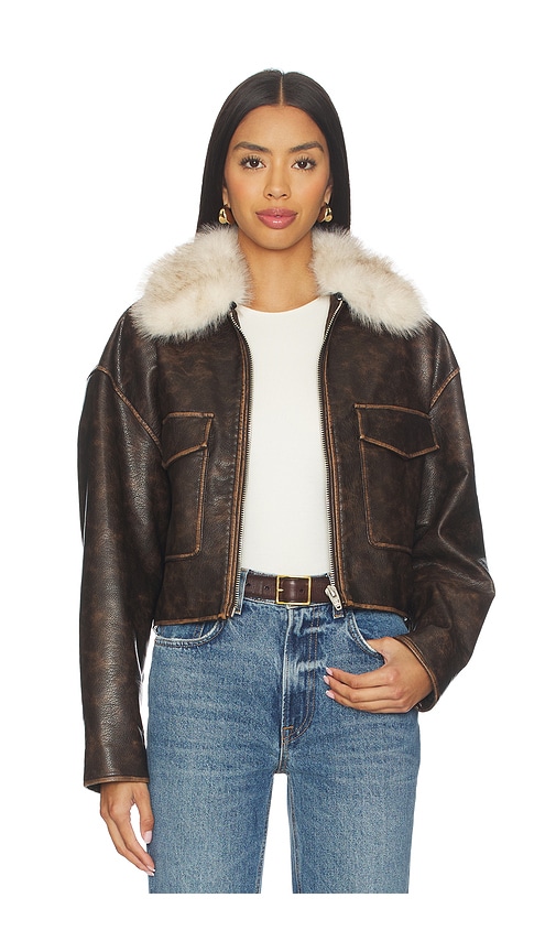Blanknyc Cropped Bomber In Brown