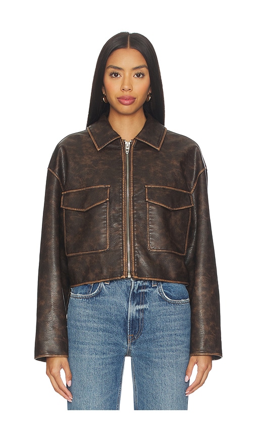 Blanknyc Cropped Bomber In Brown