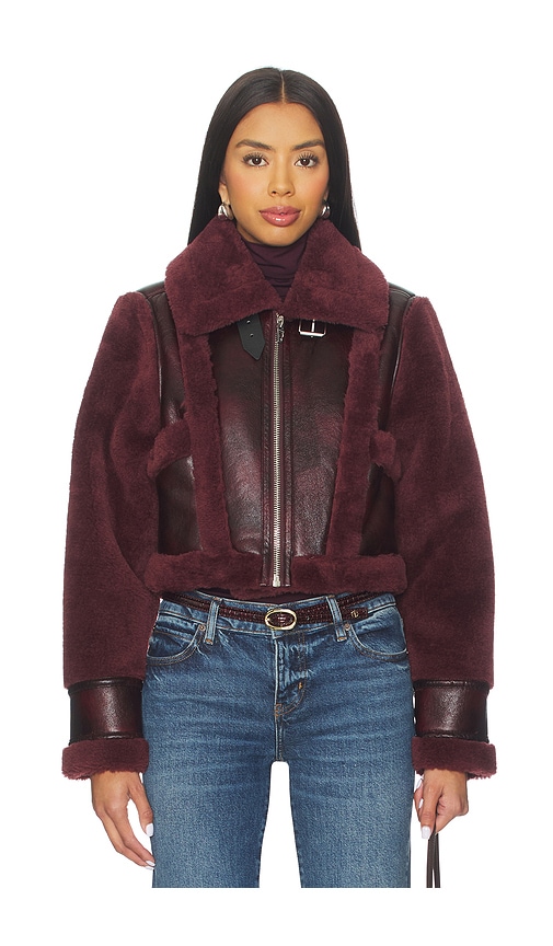 Blanknyc Cropped Jacket In Burgundy