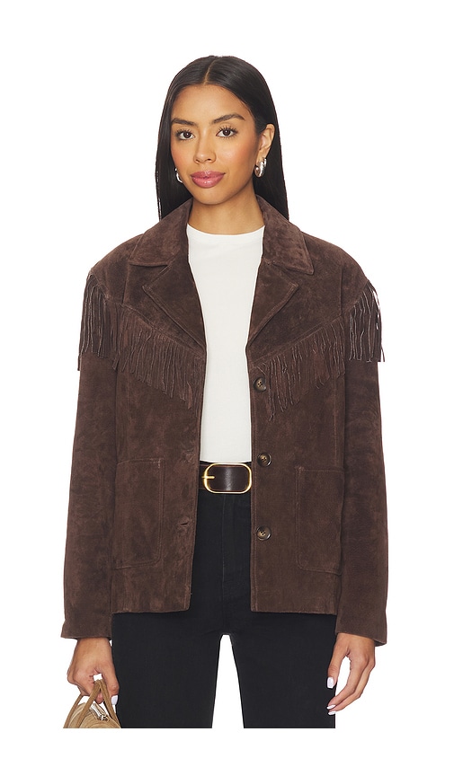 Blanknyc Suede Fringe Jacket In Brown
