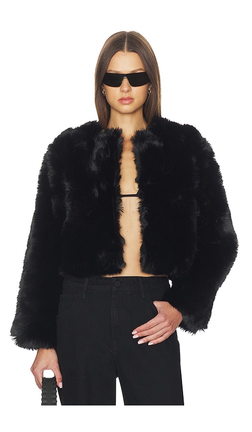 BLANKNYC Crop Faux Fur Coat