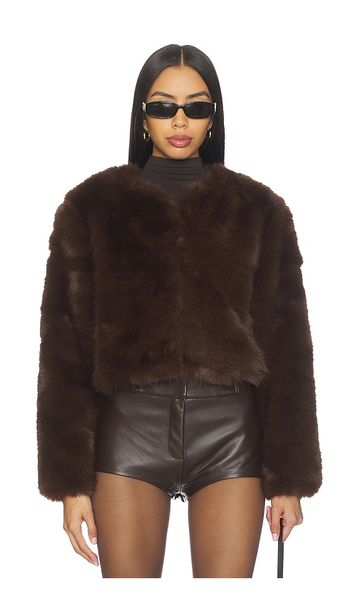 BLANKNYC Crop Faux Fur Coat
