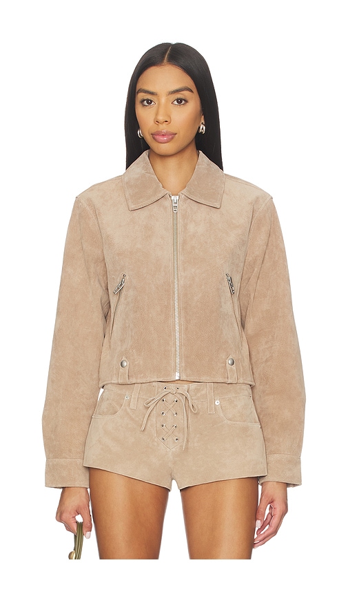 Blanknyc Cinnamon Crunch Jacket Camel Suede In Brown