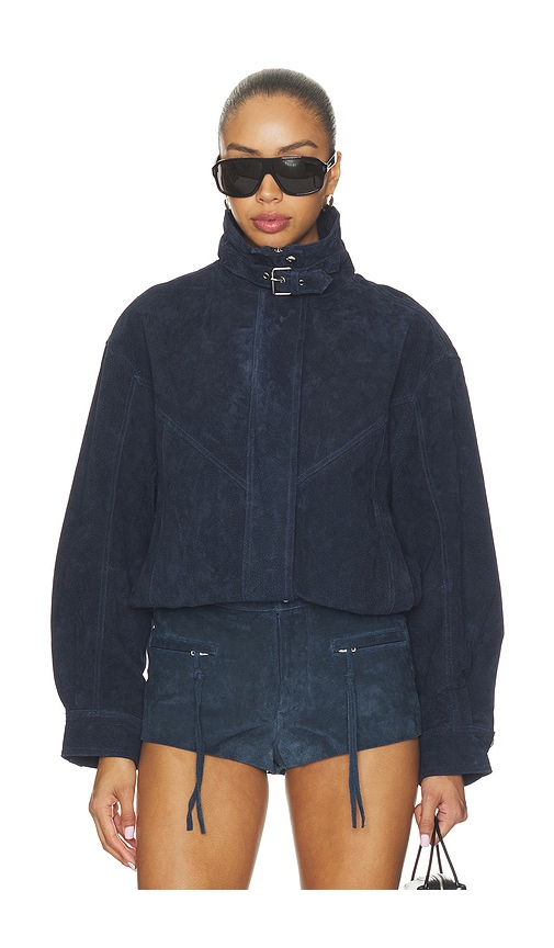 Blanknyc Faux Suede Jacket In Navy