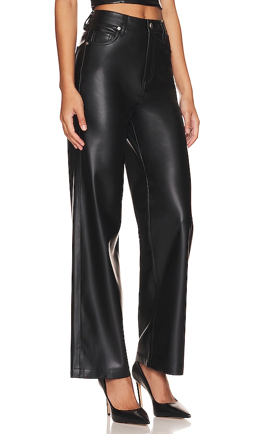 Shop Blanknyc Faux Leather Franklin Rib Cage Straight In Black