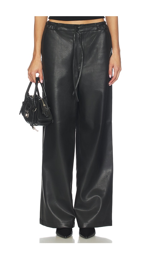 Blanknyc Faux Leather Wide Leg Pant In Black