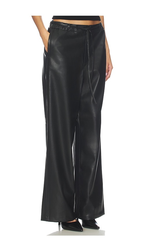 Blanknyc Faux Leather Wide Leg Pant In Black