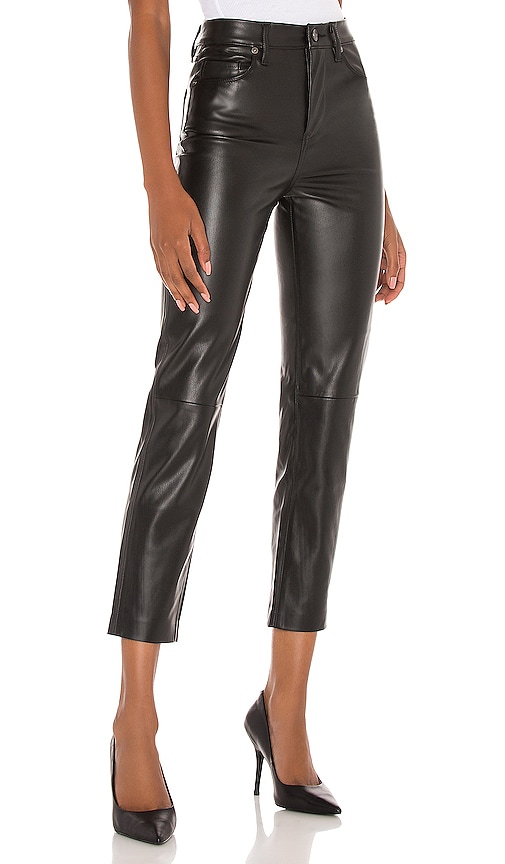 Commando Faux Leather Cropped Flare Pant in Black