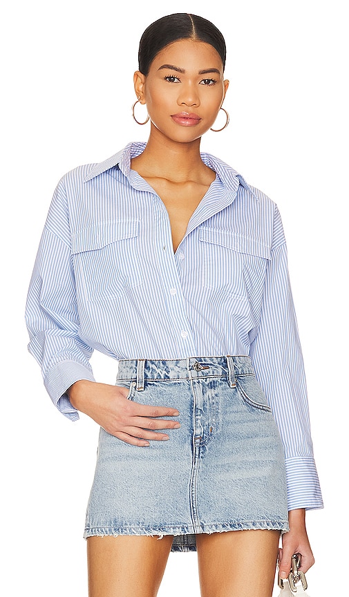 BLANKNYC Button Up Shirt in Blue