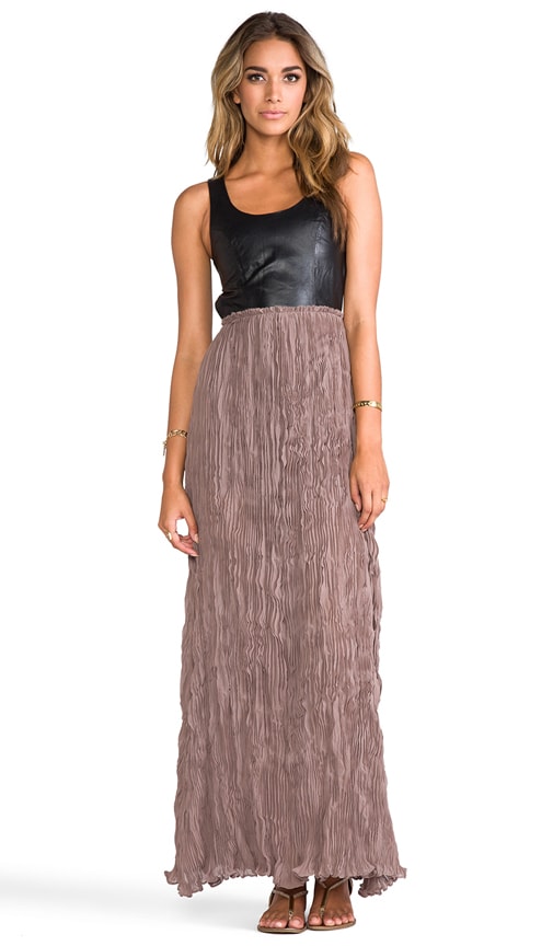 Leather Detailed Backless Dress