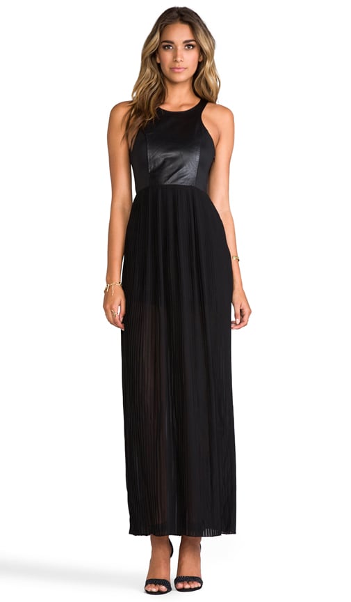 Leather Detail Tank Maxi Dress