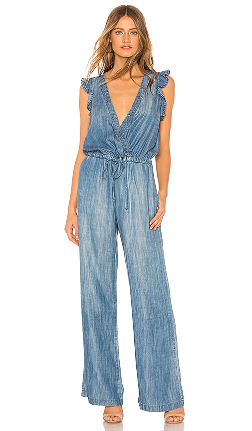 ruffle jumpsuit with wide leg