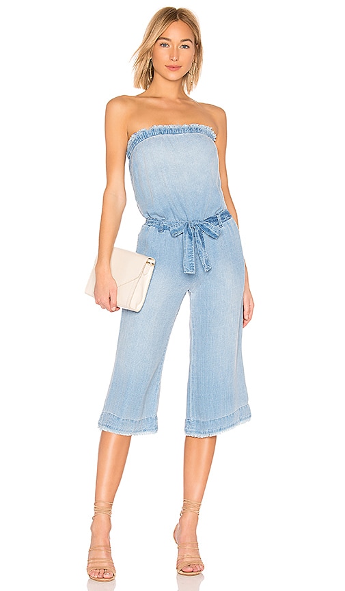 bella dahl strapless frayed jumpsuit