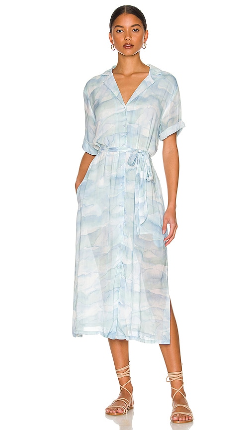 Bella Dahl Midi Dresses | Womens Frayed Duster Dress Evening Mist Wash - TMM Lifecoaching