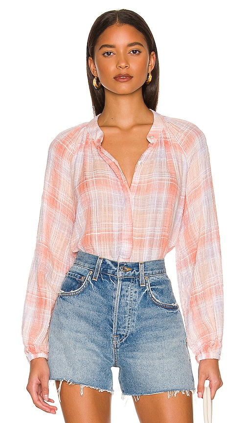Bella Dahl Shirred Raglan Shirt In Nocolor