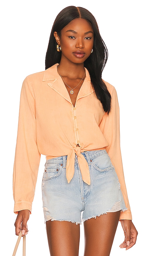 Bella Dahl Tie Front Shirt in Summer Peach REVOLVE